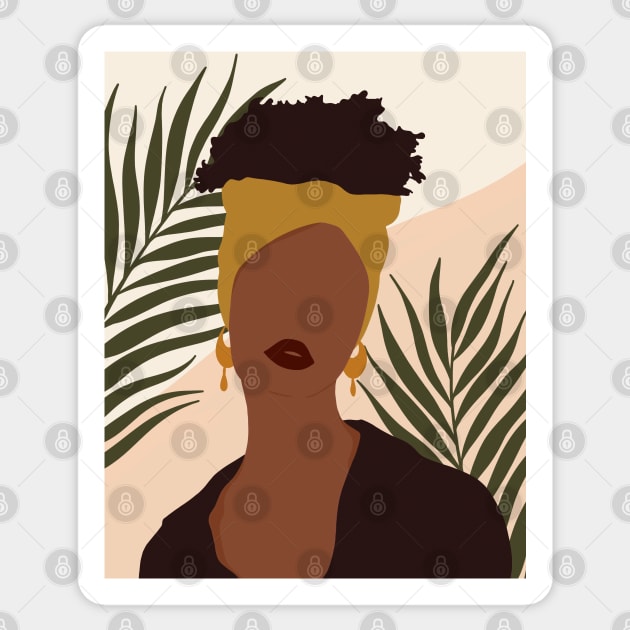 Boho Black Woman Portrait Sticker by Trippycollage